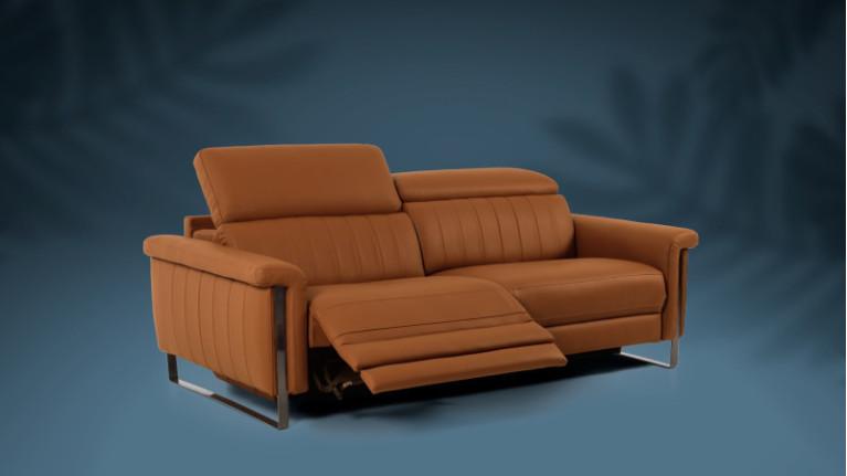 DETROIT reclining sofa with original padding and flip-up headrests