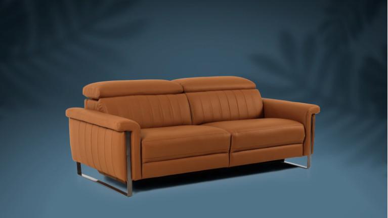 DETROIT reclining sofa with original padding and flip-up headrests