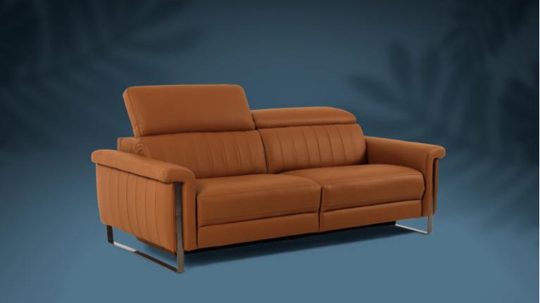 DETROIT reclining sofa with original padding and flip-up headrests