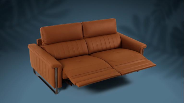 DETROIT reclining sofa with original padding and flip-up headrests