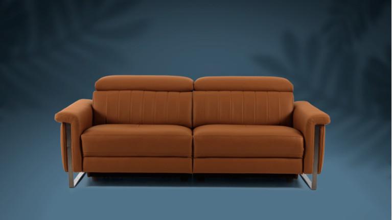 DETROIT reclining sofa with original padding and flip-up headrests