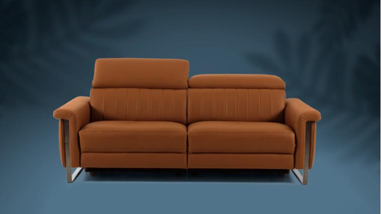 DETROIT reclining sofa with original padding and flip-up headrests