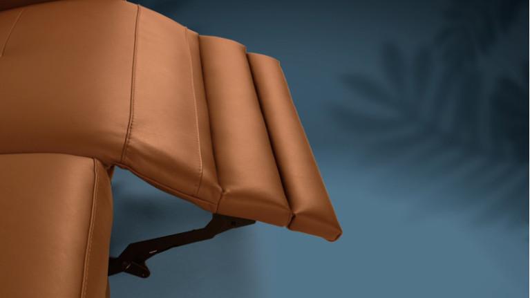 DETROIT reclining sofa with original padding and flip-up headrests