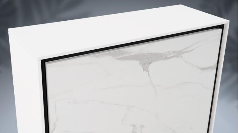 Console with folding table + 6 ARCHIMEDE I space-saving chairs