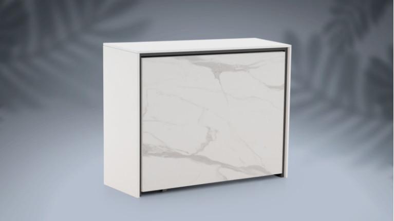 Console with folding table + 6 ARCHIMEDE I space-saving chairs