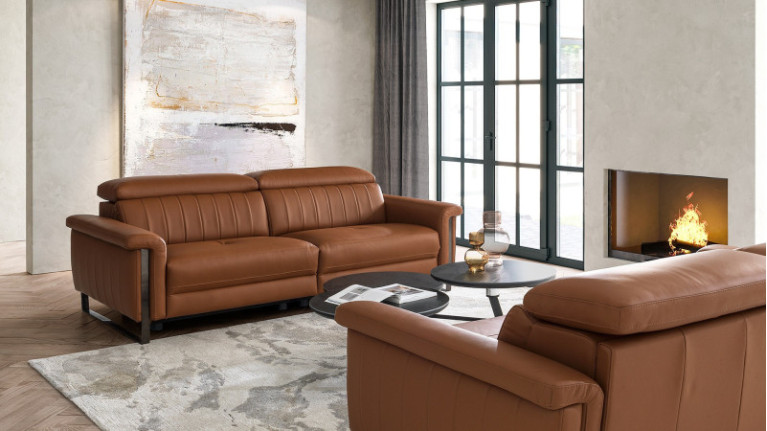 Canapé DETROIT | Grand confort pour ce canapé droit réalisable en tissu ou cuir