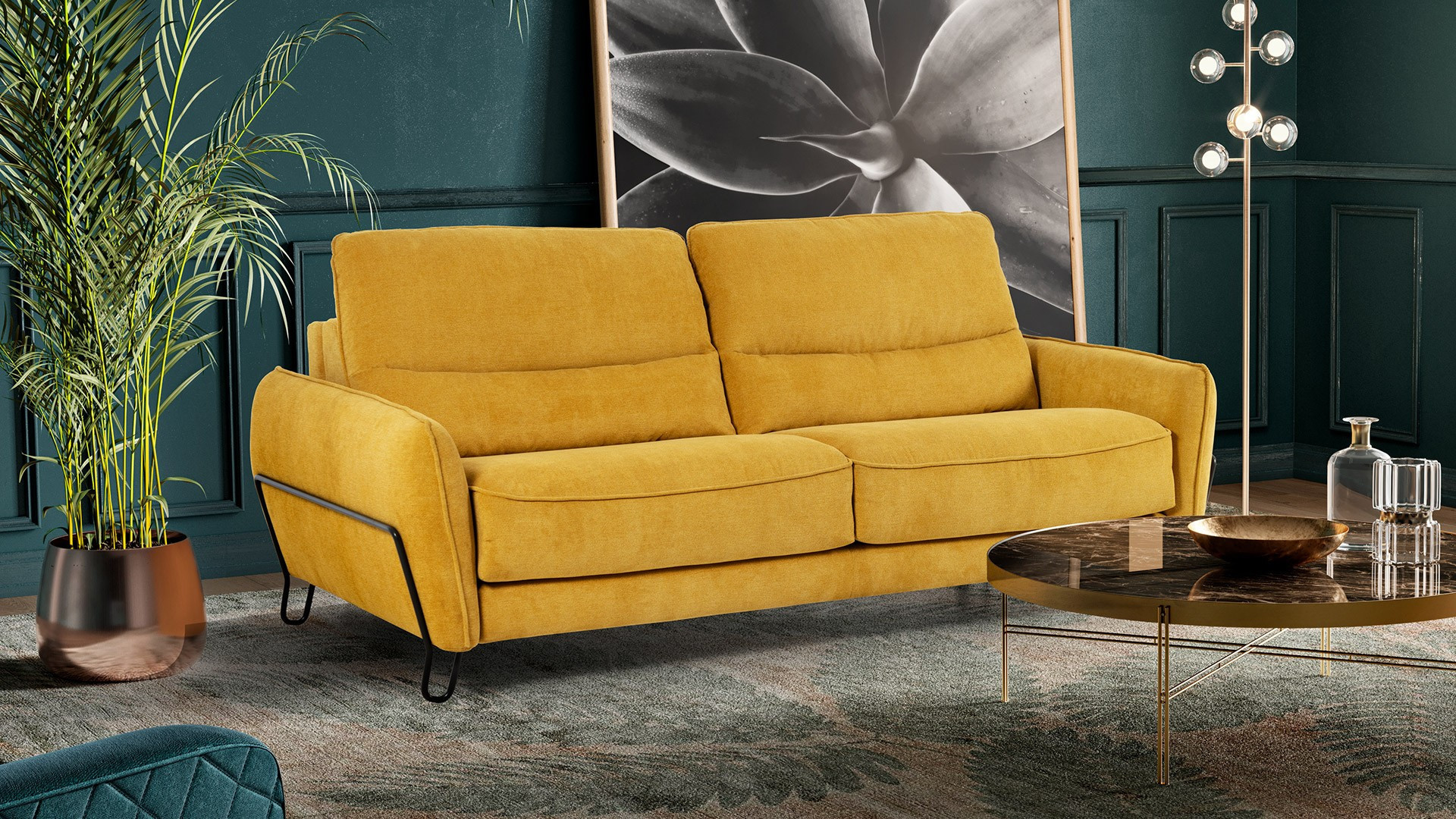 Sofa bed with slatted base and Dunlopillo mattress - Canapé convertible ALASKA