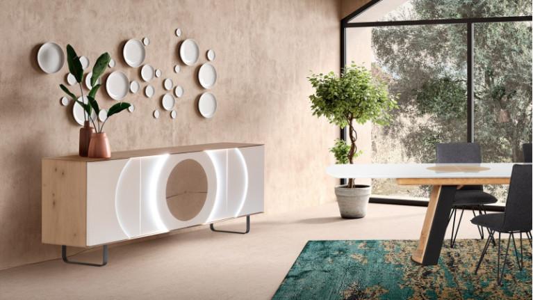 AUSTRAL I 4-door sideboard with customizable front and backlighting