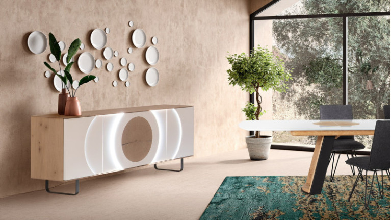 Buffet 4 portes AUSTRAL I façade personnalisable avec rétro-éclairage