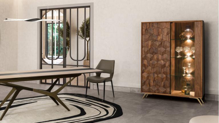 Rectangular FRAGMENT design rug in wool. Very trendy