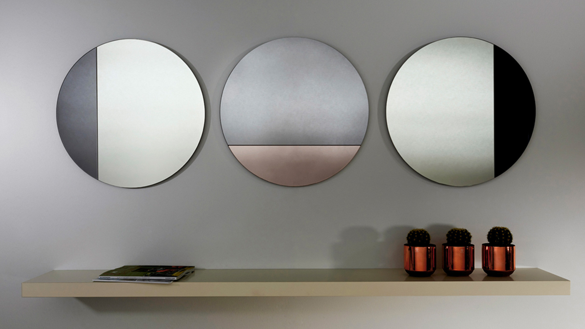 CORD DECO round mirror in tinted glass