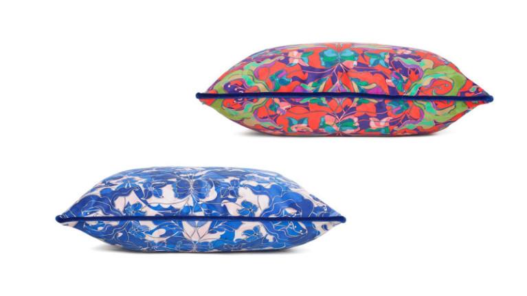 AU JARDIN velvet cushion I Designed by Amélie Choquet. 3 colorful worlds