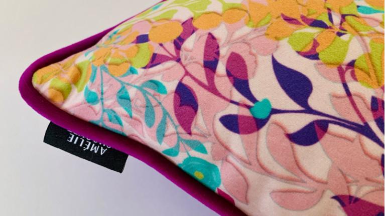 PRINTEMPS velvet cushion I Designed by Amélie Choquet. 4 colors