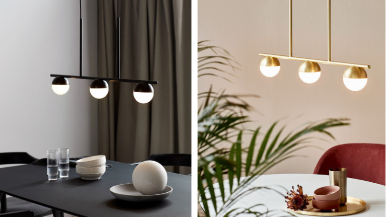 CONTINA hanging lamp I Scandinavian design. 3 glass globes