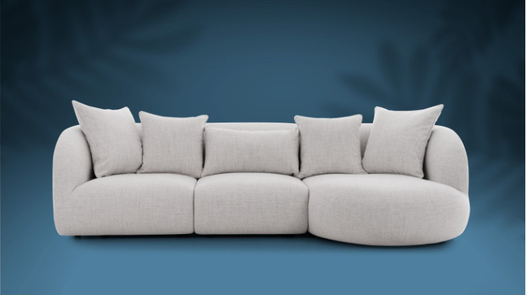 Canapé d'angle enveloppant et confortable beige RIVA