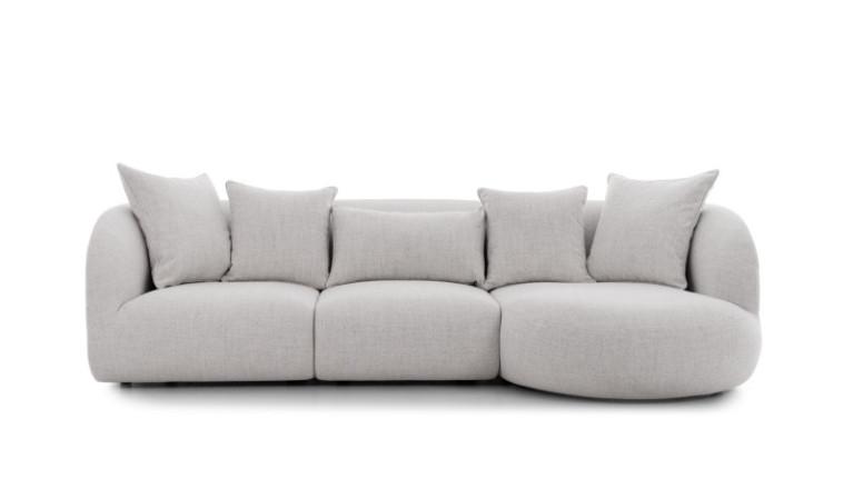 Wrap-around corner sofa beige RIVA