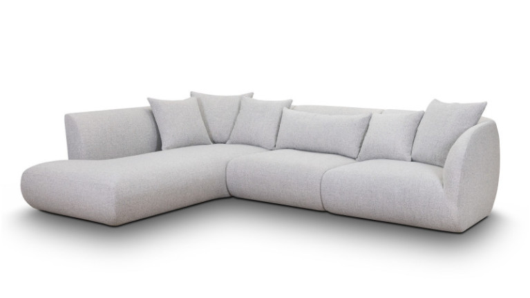 Wrap-around corner sofa beige RIVA