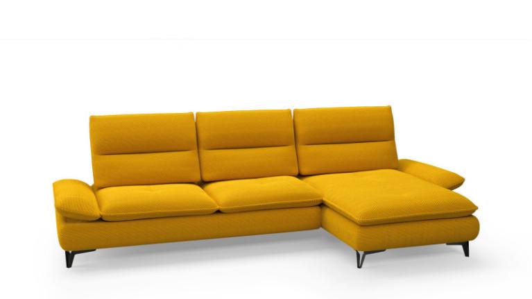 ROMA fabric sofa with forward-reclining backrest