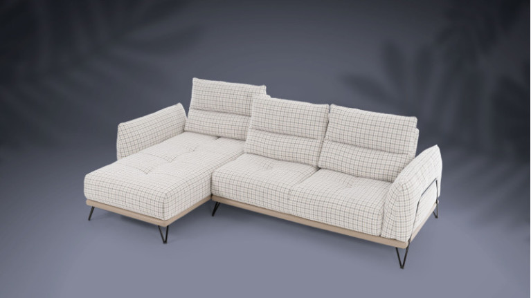 DOLCE VITA corner sofa | With the softness of Italian houndstooth fabric