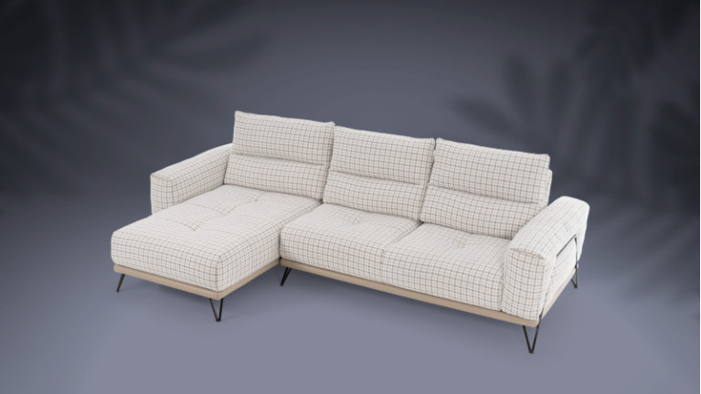 DOLCE VITA corner sofa | With the softness of Italian houndstooth fabric