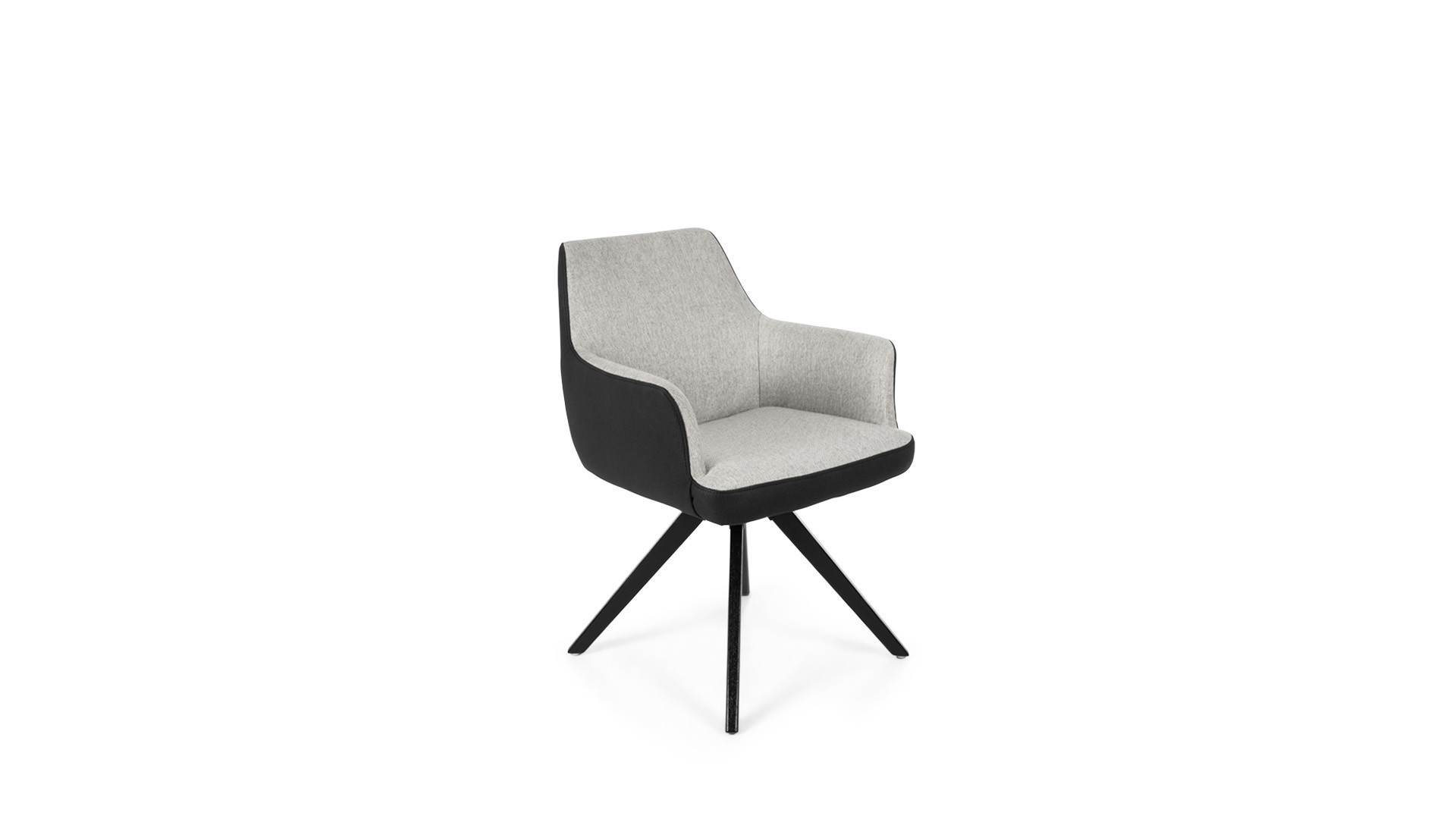 Fauteuil 9036 en tissu gris et noir pour votre salle à manger
