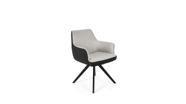 Fauteuil 9036 en tissu gris et noir pour votre salle à manger