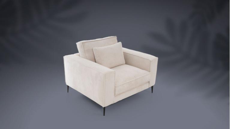 CHIANTI armchair | Armchair in cream corduroy fabric