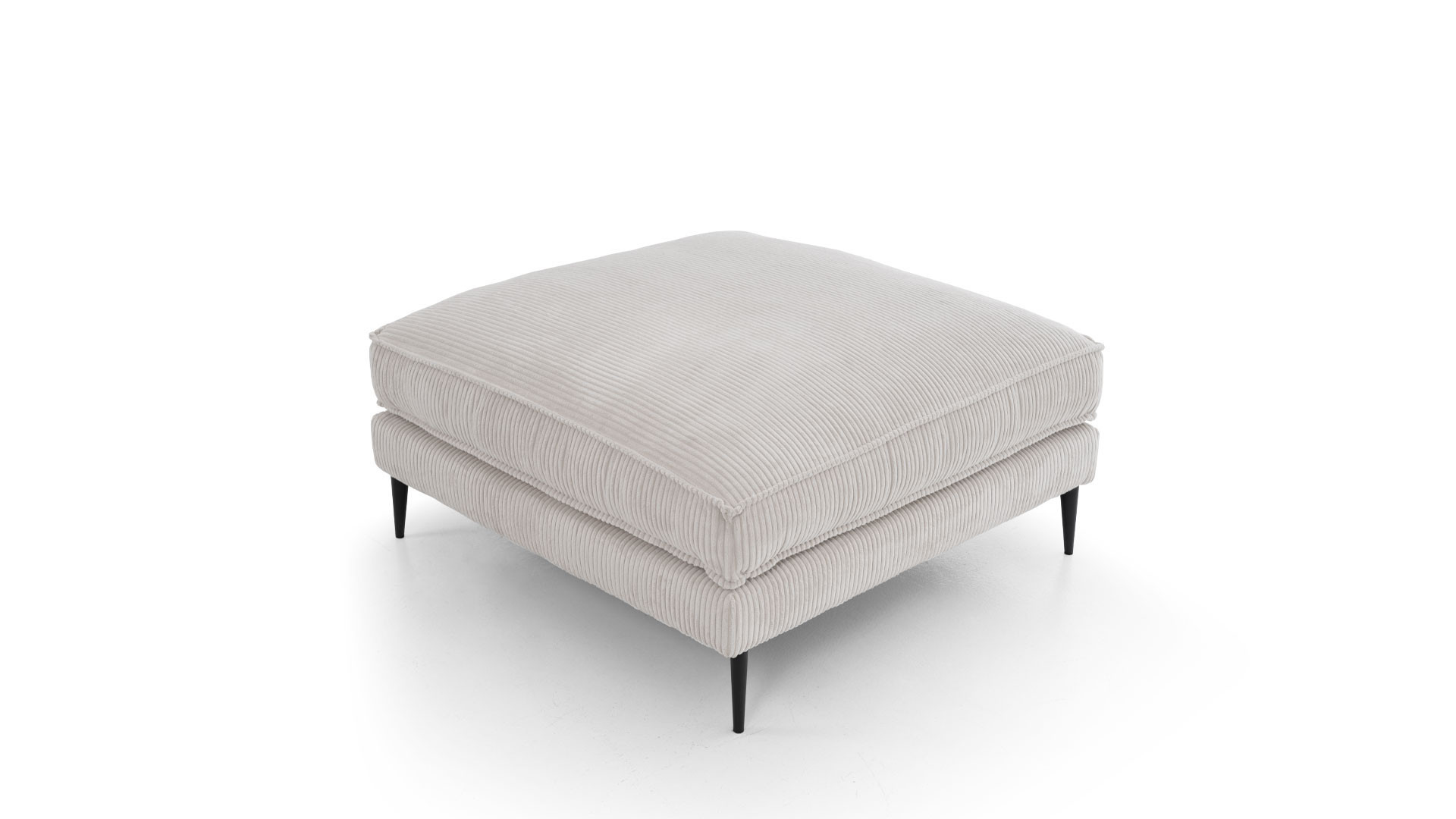 Beige pouffe in CHIANTI velvet fabric