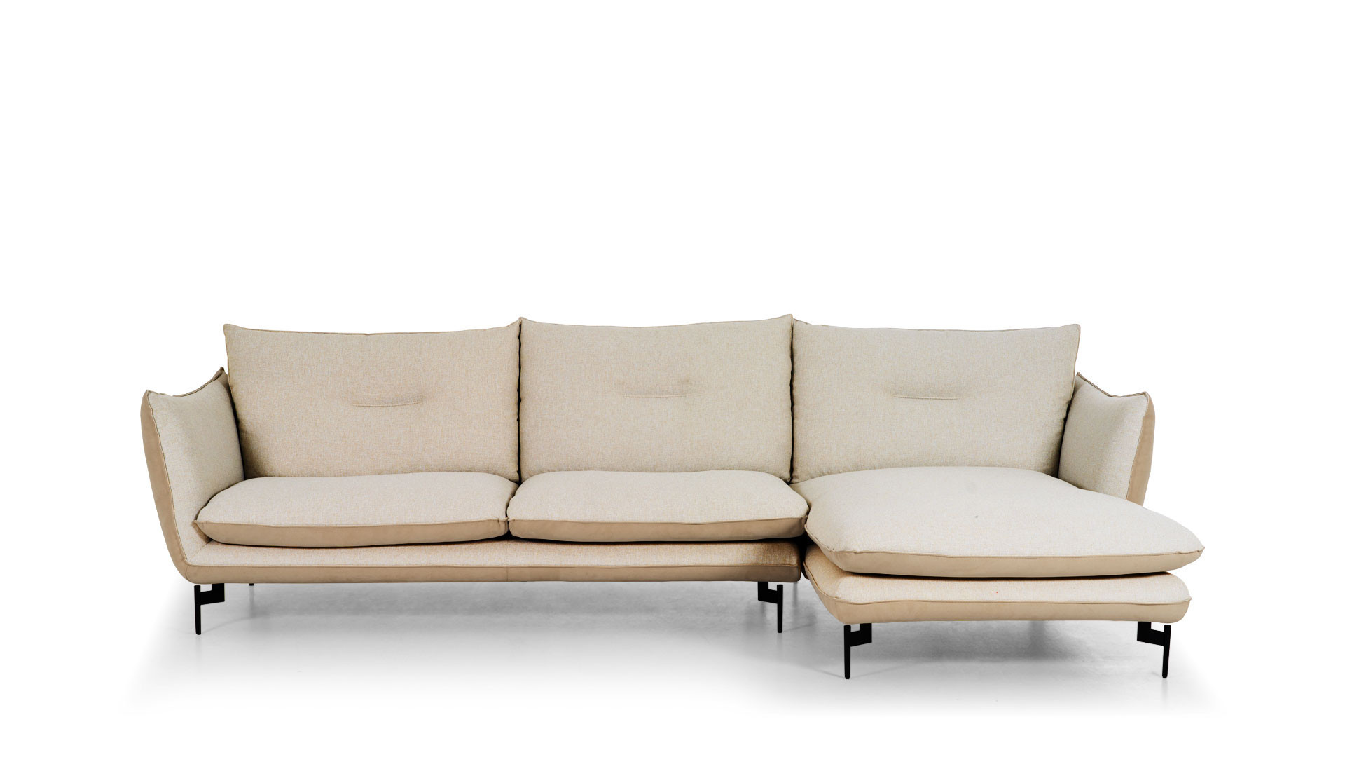 FLUFFY corner sofa in feather and bi-material