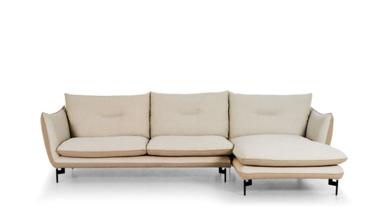 FLUFFY corner sofa in feather and bi-material