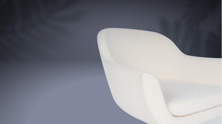 NOÉ swivel armchair | Trendy bouclette fabric