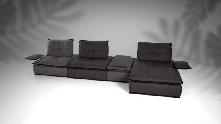 The OREO| 100% modular corner sofa. Folding backrests