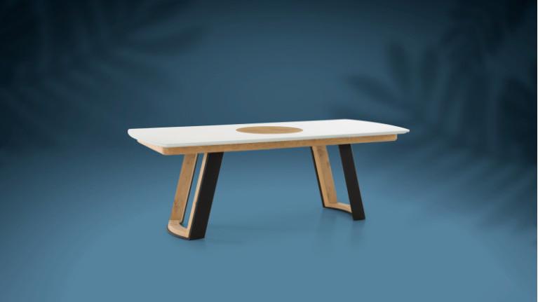 Extendable dining table AUSTRAL I Customizable, 2 finish styles