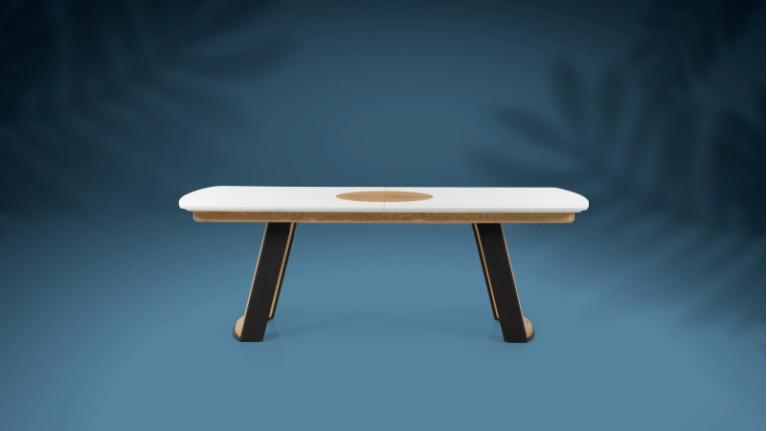 Extendable dining table AUSTRAL I Customizable, 2 finish styles