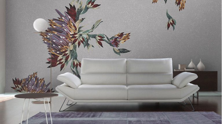 FLY corner sofa | A mustard-yellow velvet-look living room