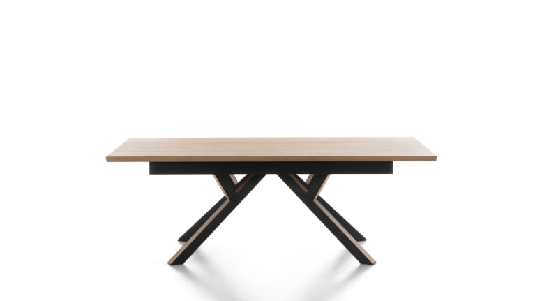 RELIEF extendable wood and metal dining table
