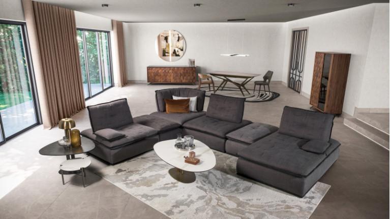 LUNA I Mirror Impressive diameter, luminous center or black glass