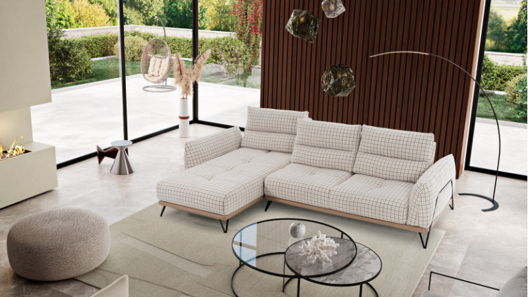 DOLCE VITA corner sofa | With the softness of Italian houndstooth fabric