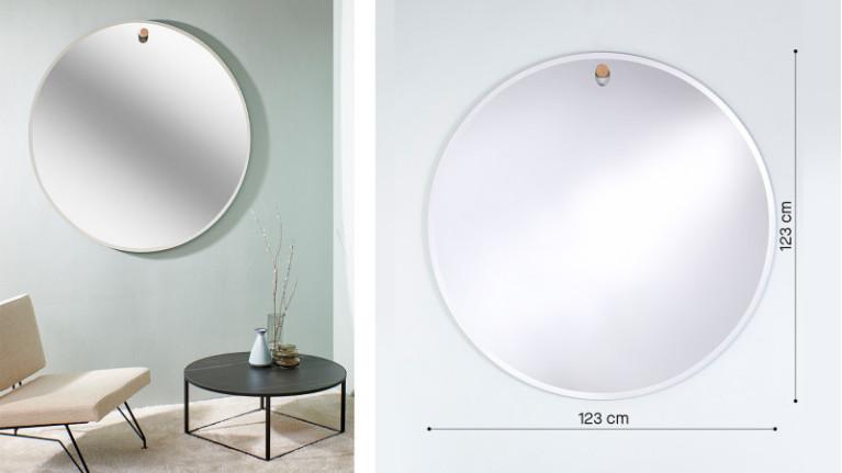 GLOBO I mirror Bevelled edges and oak hooks