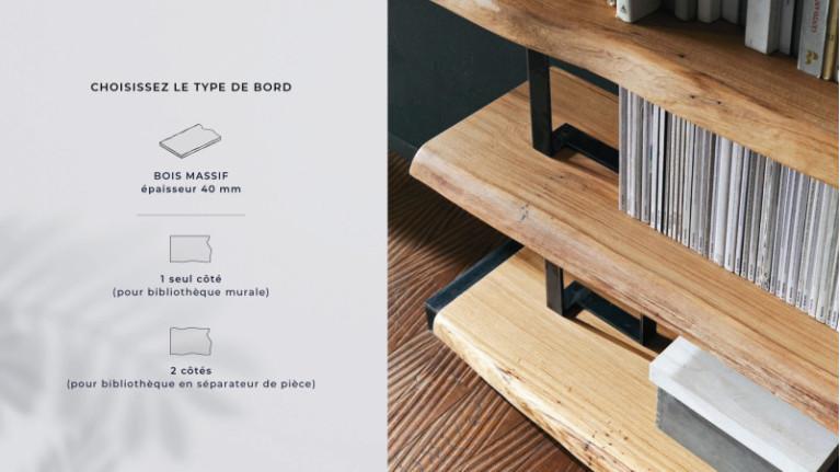 NATURA bookcase | Composition with solid wood shelves