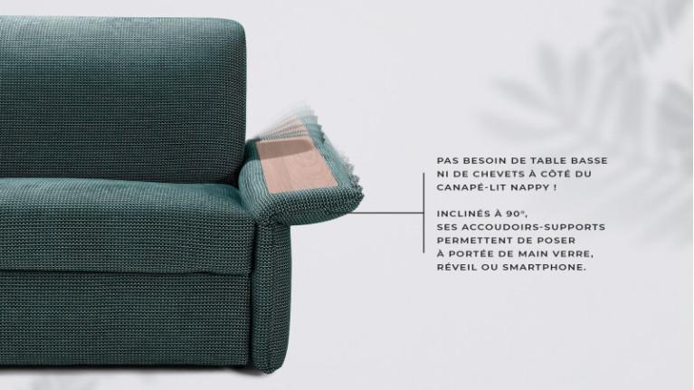 NAPPY sofa | Table inserted in armrest