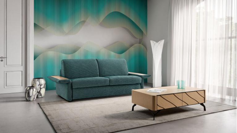 NAPPY sofa | Table inserted in armrest