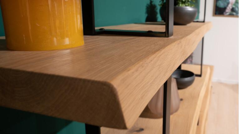 NATURA TV stands | Composition with solid wood shelves