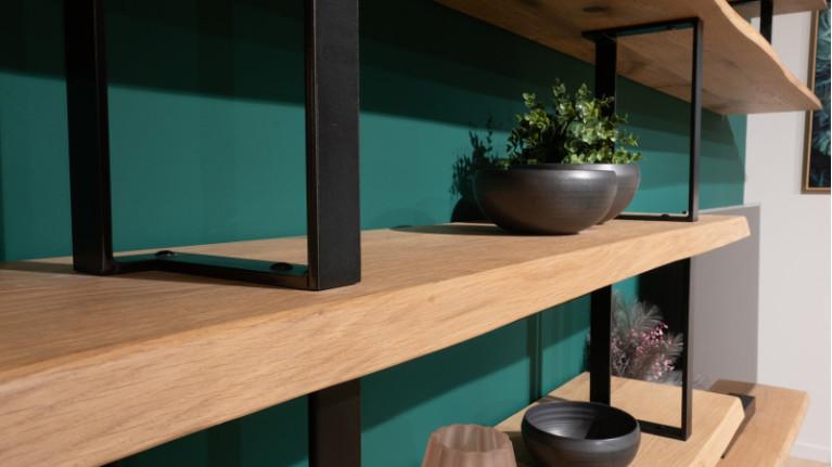 NATURA TV stands | Composition with solid wood shelves