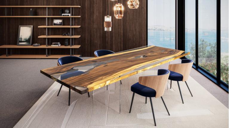 NATURA TV stands | Composition with solid wood shelves