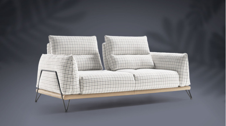 DOLCE VITA sofa in exclusive Italian fabric with houndstooth pattern