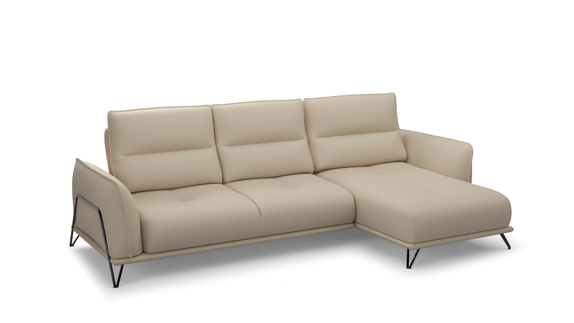 Leather corner sofa chaise longue DOLCE VITA