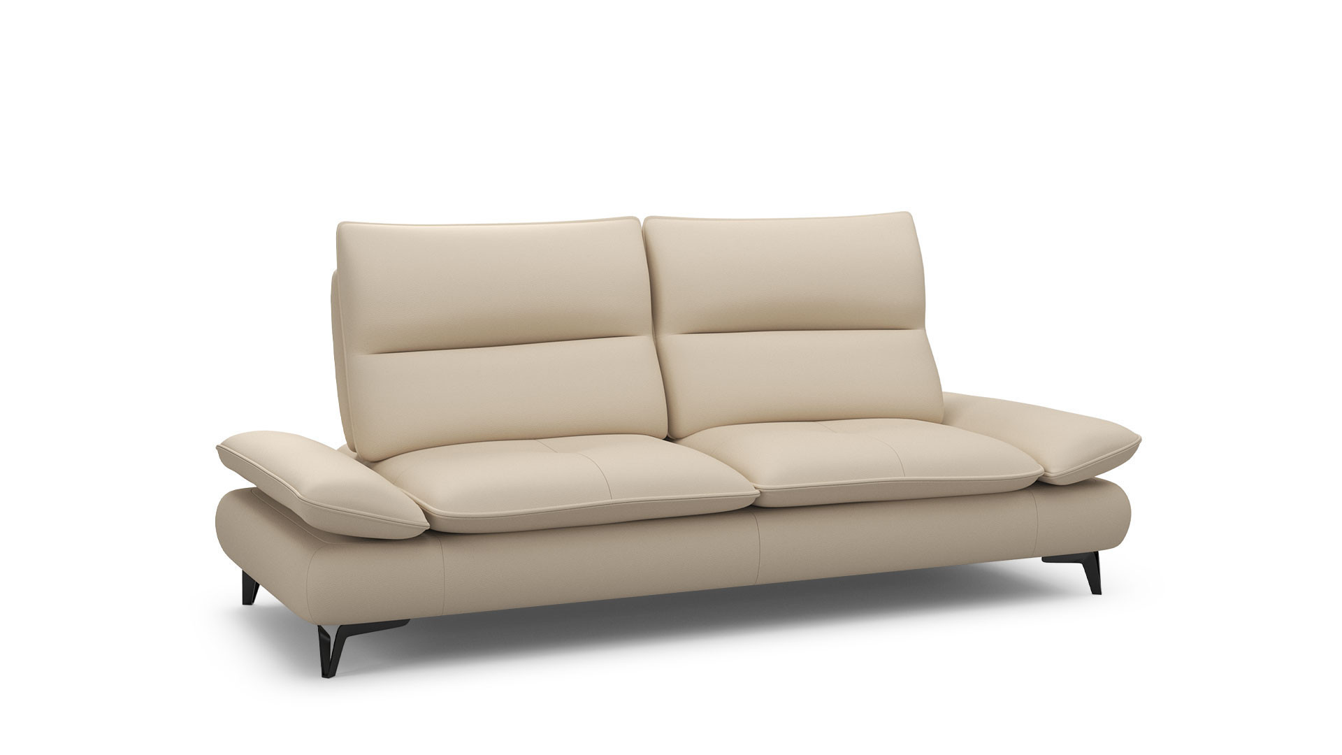 ROMA beige leather sofa