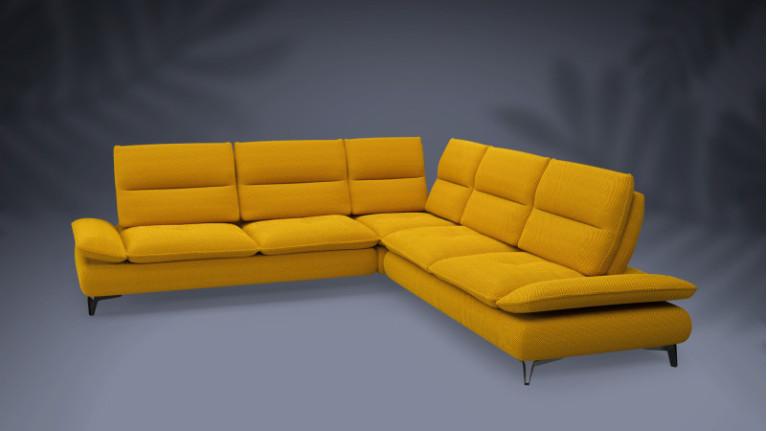 Leather corner sofa chaise longue ROMA | Confort à la carte