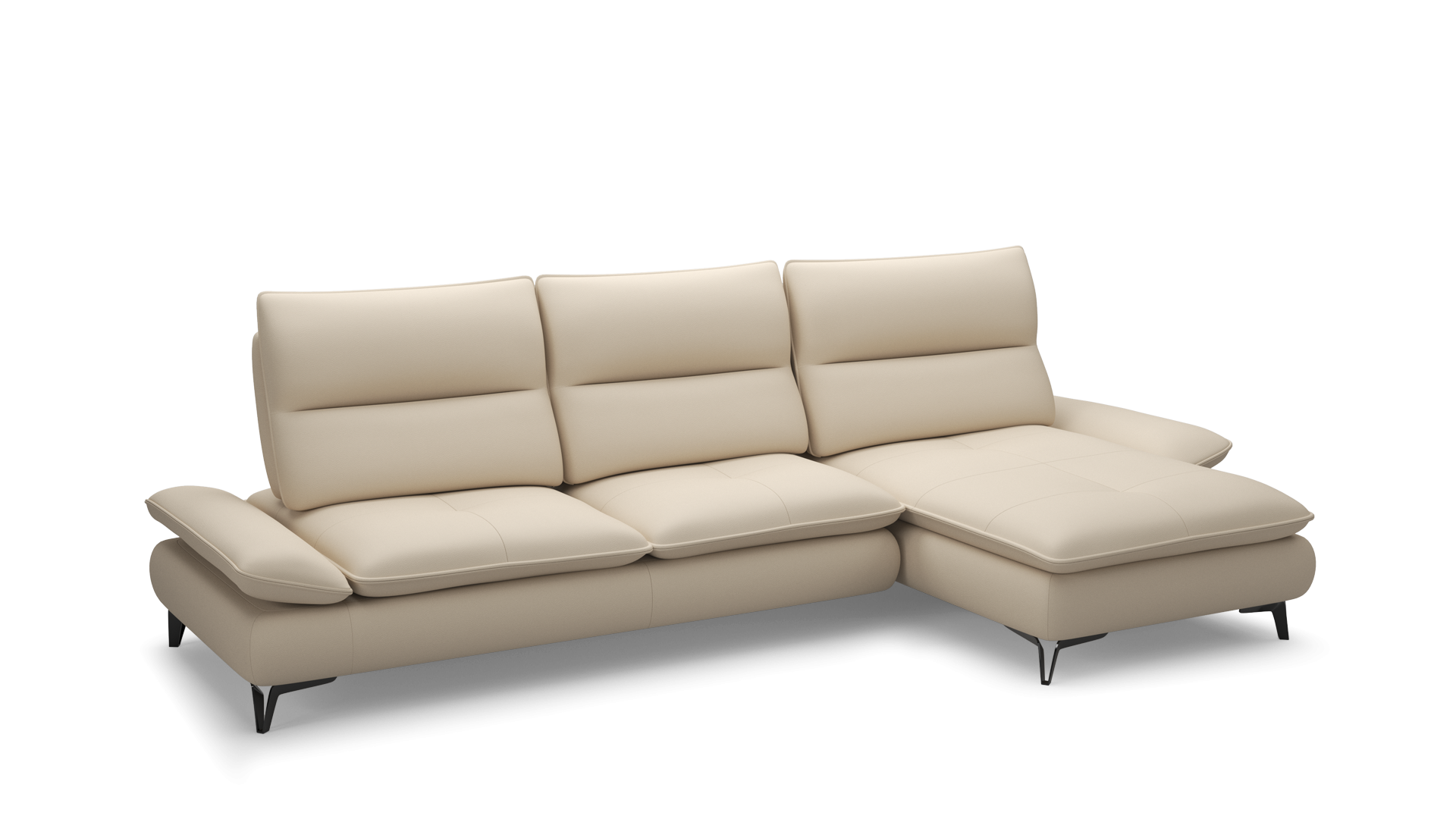 Leather corner sofa chaise longue ROMA